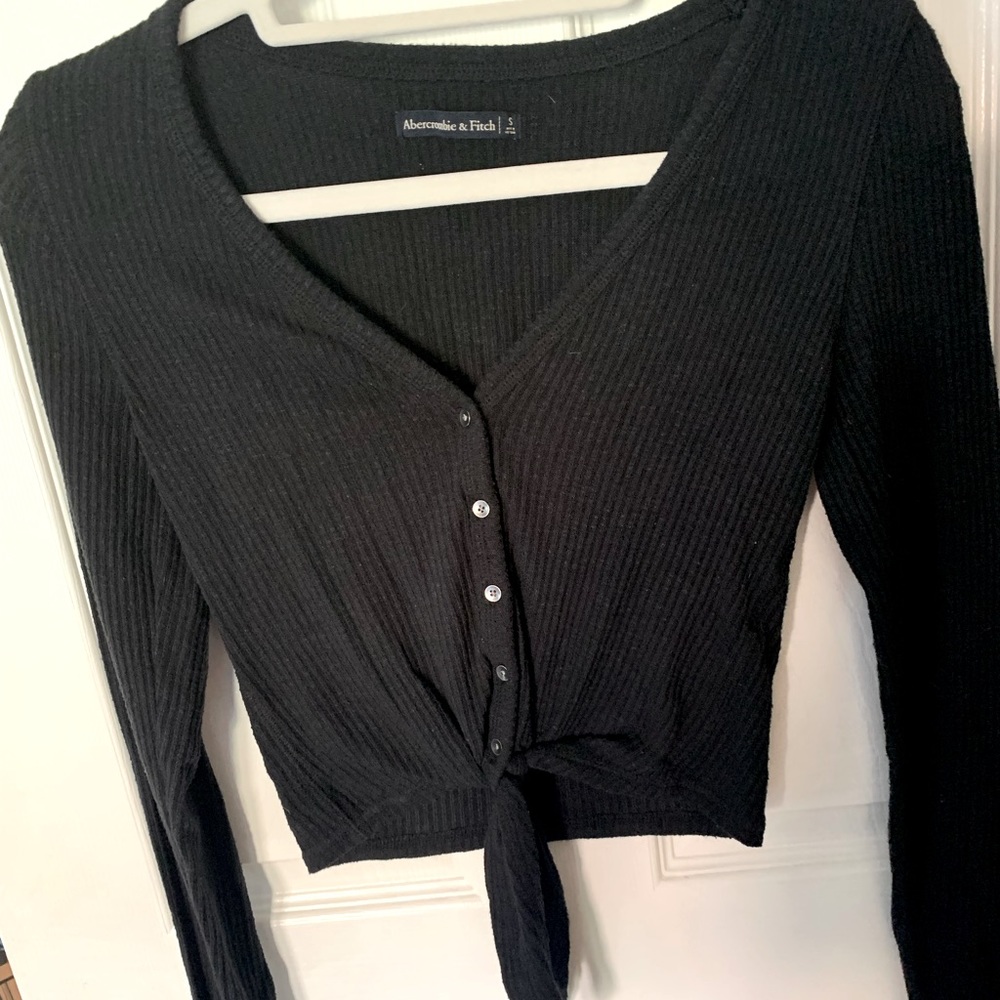 Abercrombie & Fitch Ribbed Crop Tie Top